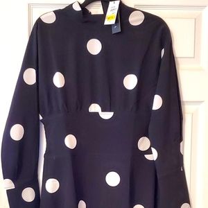 Gracia Split Sleeve Polk Dot Dress